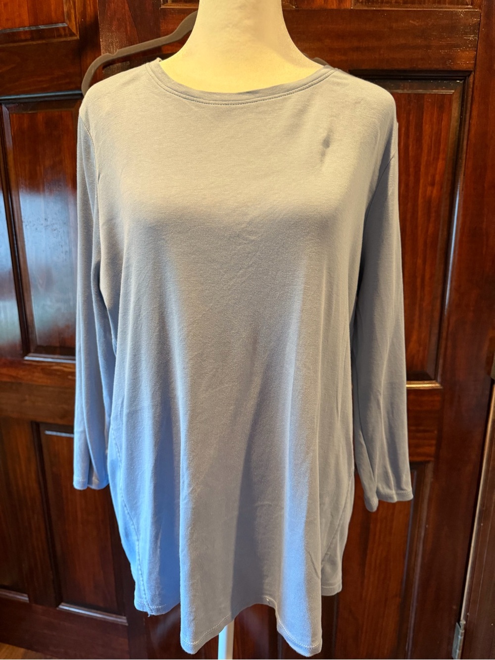 J.Jill Relaxed 3/3-Sleeve Top - Dusty Blue